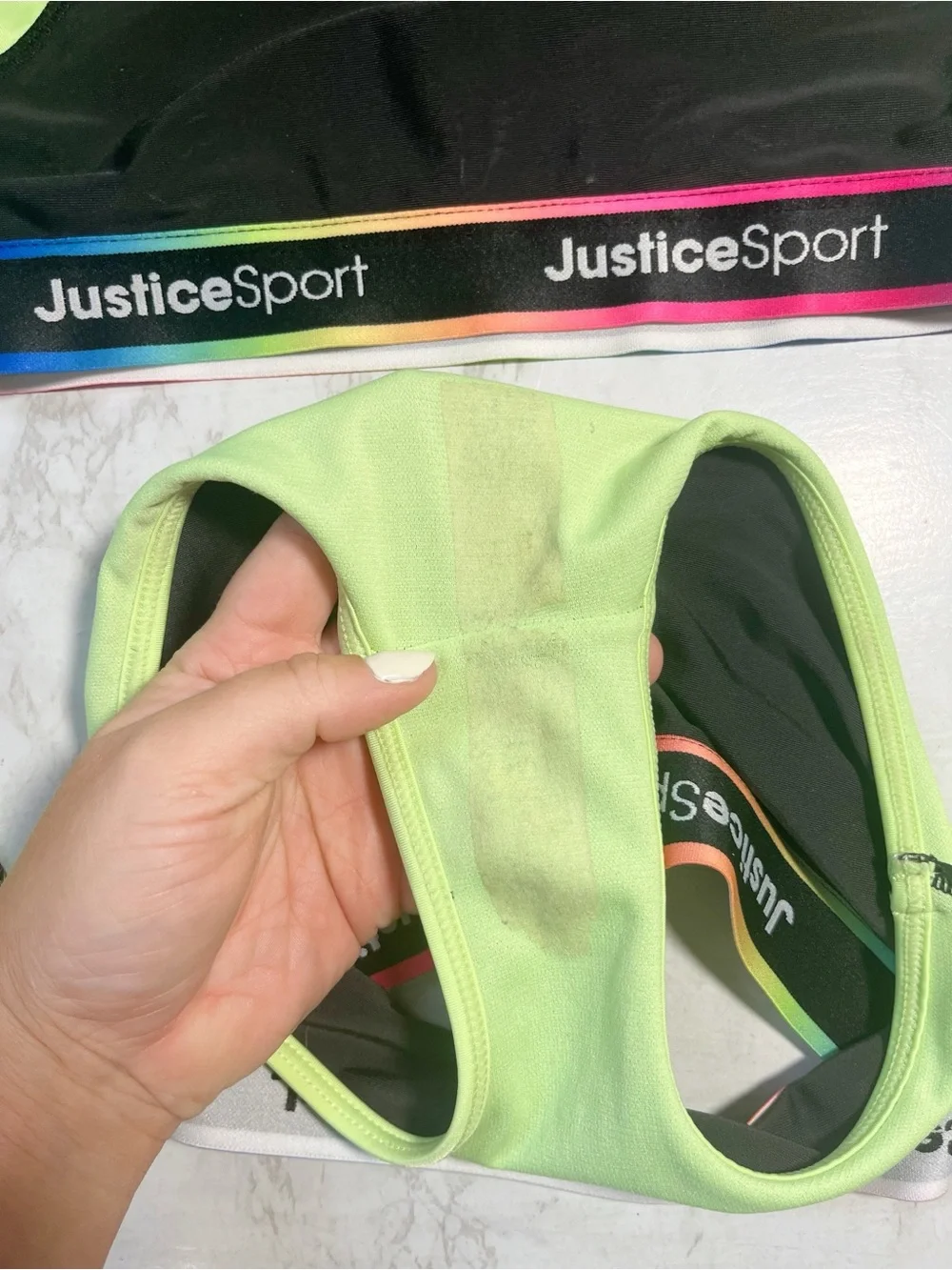 Justice Sport Girls XS Neon Long Sleeve Two Piece Swimsuit